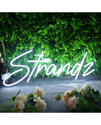 Stands White Neon Sign