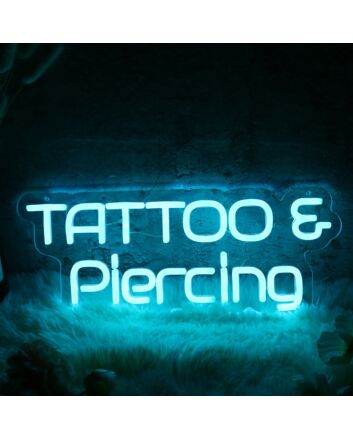 TATTOO And Piercing Blue Neon LED Sign