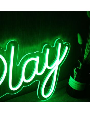 Play Green Font Neon Sign