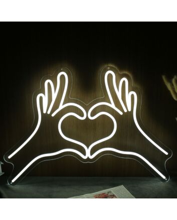 Heart With Fingers Neon Sign