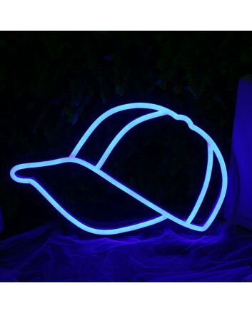 Peaked Cap Blue Neon LED Sign