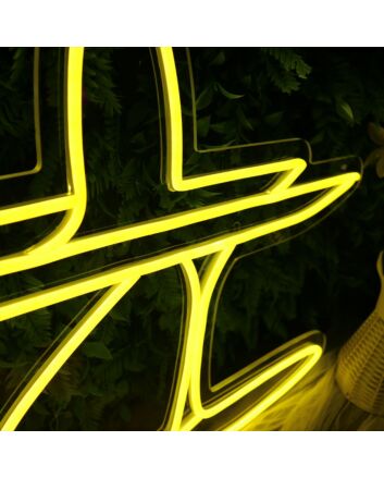 Vintage Aircraft Yellow Neon Sign
