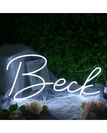 Beck White Neon Sign