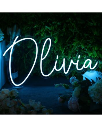 Olivia Blue Neon Sign