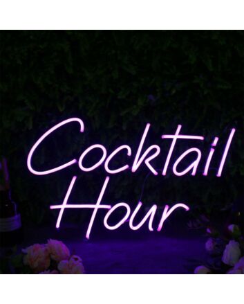 Cocktail Hour Purplr Neon Sign