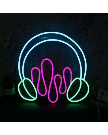 Headphone With Music Neon Sign