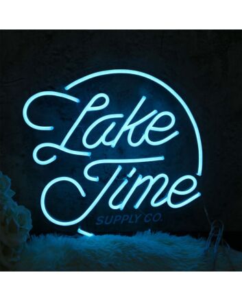Lake Time Blue Neon Sign
