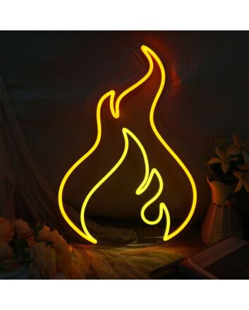 Yellow Flame Neon Sign