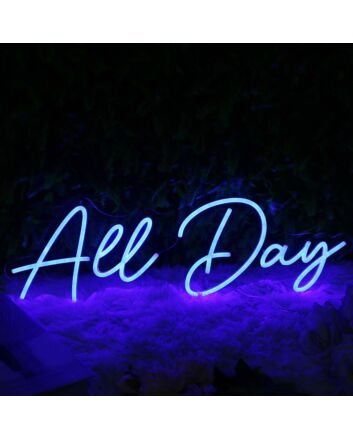 All Day Blue Neon Sign