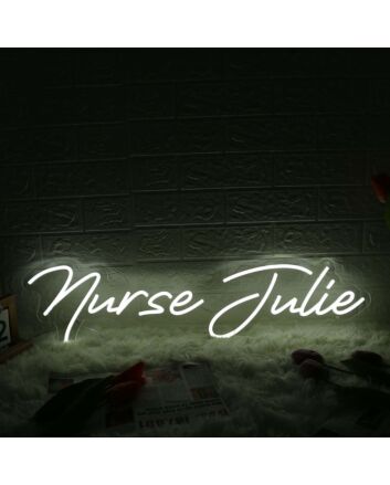 Nurse Julie White Neon Sign