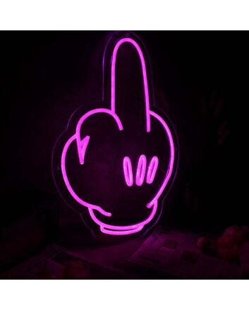 Mickey's Middle Finger Pink Neon Sign