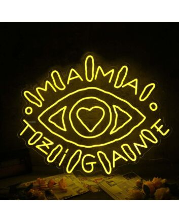 Aesthetic Eye Yellow Neon Sign