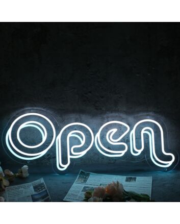 Open White Custom Neon LED Sign