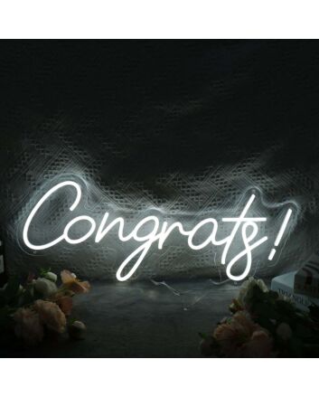 Congrats White Neon Sign