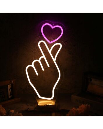 Korean Hand Heart Custom Neon Sign