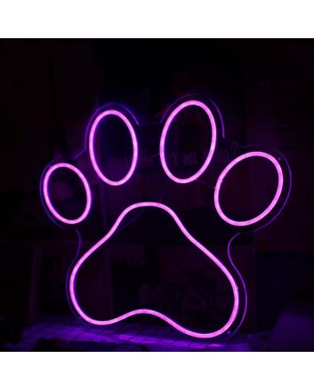 Dog Paw Pink Neon Sign