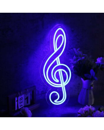 Music Note Blue Neon Sign