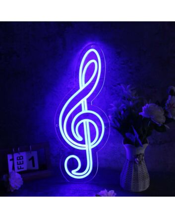 Music Note Blue Neon Sign