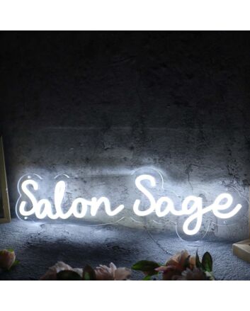 Salon Sage White Neon Sign