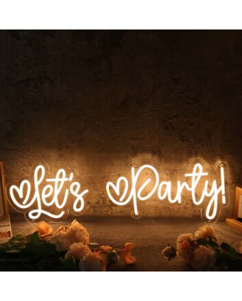 Let's Party Yellow Neon Sign