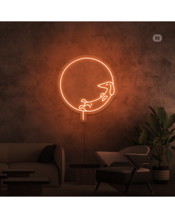 Slapping Dog Neon Sign