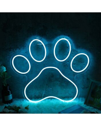 Dog Paw Blue Custom Neon Sign