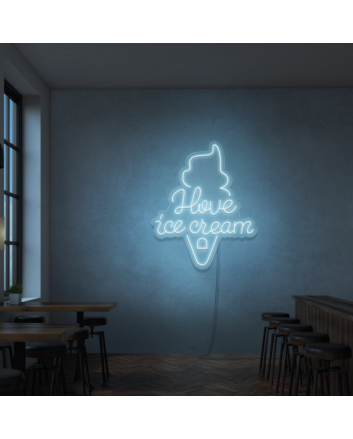 Customize I love ice cream neon sign.