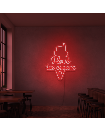 Customize I love ice cream neon sign.