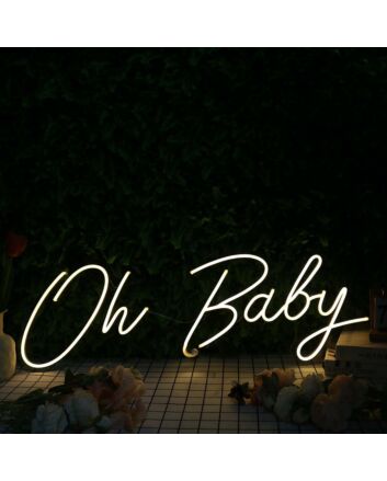 Oh Baby Yellow Neon Sign