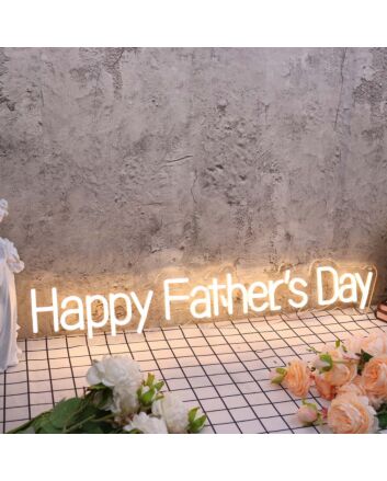 Happy Father&#039;s Day Yellow Neon Sign
