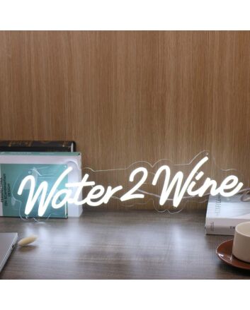 Water 2 Wine White Neon Sign