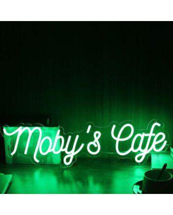 Moby's Cafe Green Neon Sign