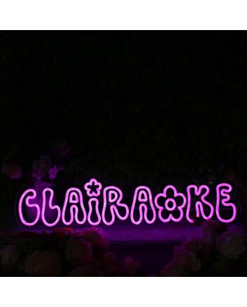 Clairaoke Purple Custom Neon Sign