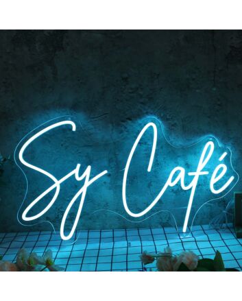 Sy Cafe Blue Neon Sign