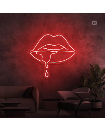 Biting Lip Neon Sign