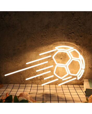 Flying Soccer Yellow Neon Sign