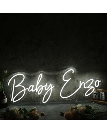 Baby Enzo White Neon Sign