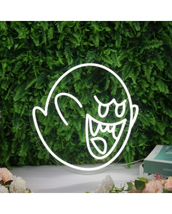 Boo White Neon Sign