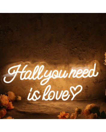 Hall You Need Is Love Yellow Neon Sign