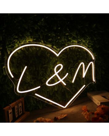 L And M Yellow Neon Sign