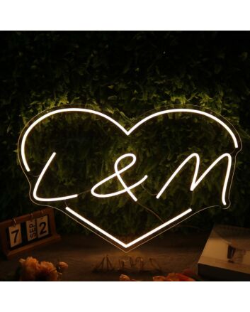L And M Yellow Neon Sign