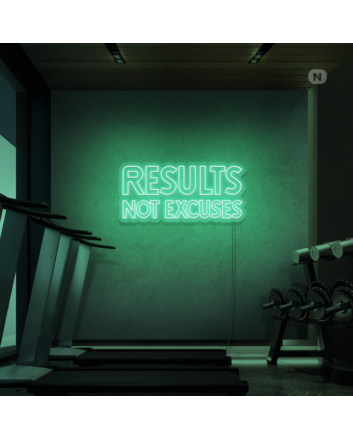 Results No Excuses Neon Sign