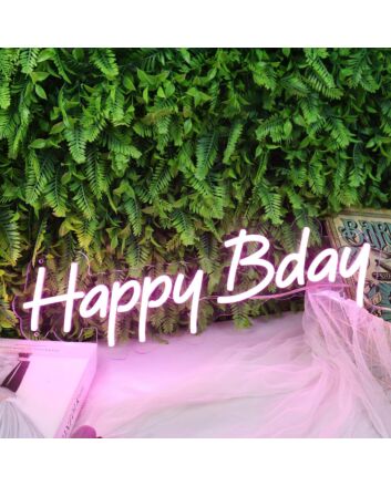 Happy Bday Purple Neon Sign