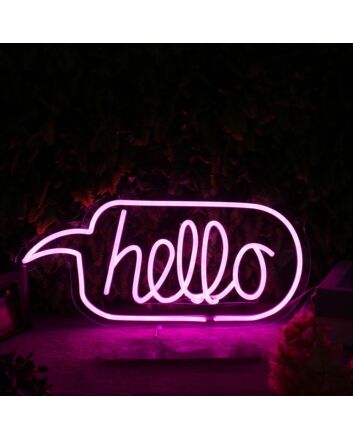 Hello Pink Neon Sign