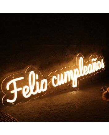 Feliz Cumpleanos Yellow Neon Sign