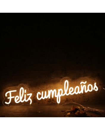 Feliz Cumpleanos Yellow Neon Sign