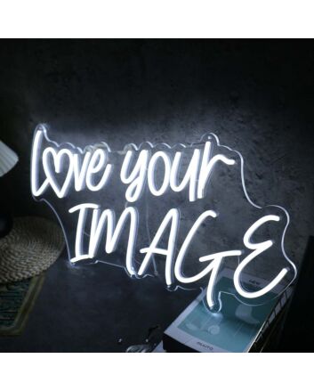 Love Your Image White Neon Sign