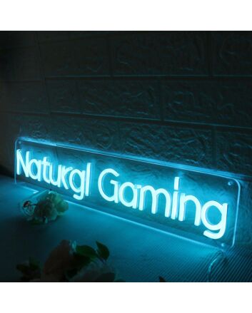 Natural Gaming Blue Neon Sign