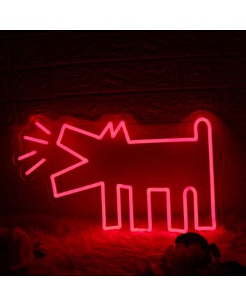 Dog Barking Red Neon Sign