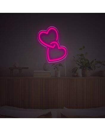Double Heart LED Neon Sign